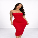 Vestido Midi Tomara que Caia Canelado Feminino