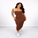 Vestido Midi Tomara que Caia Canelado Feminino